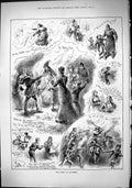 Old Antique Print 1882 Fifth November Guy Fawkes Exeter Bonfire England 19th
