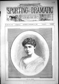 Original Old Antique Print 1882 Portrait Miss Ella Lemmens Beautiful Woman 19th