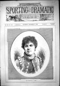 Old Antique Print 1882 Portrait Miss Millward Hero Beautiful Lady Woman 19th