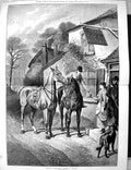Old 1882 Fox Grapes Public House Horses Huntsmen Two'S Company Three' 19th