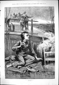 Antique Print 1882 Runaways Ship Deck Fishermans Boat Sea Knowles Fine Art 19th