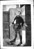 Original Old Antique Print 1882 Just My Luck Man Broken Vase Taylor Fine Art