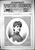 Original Old Antique Print 1882 Portrait Beautiful Woman Miss Agnes Hewitt 19th