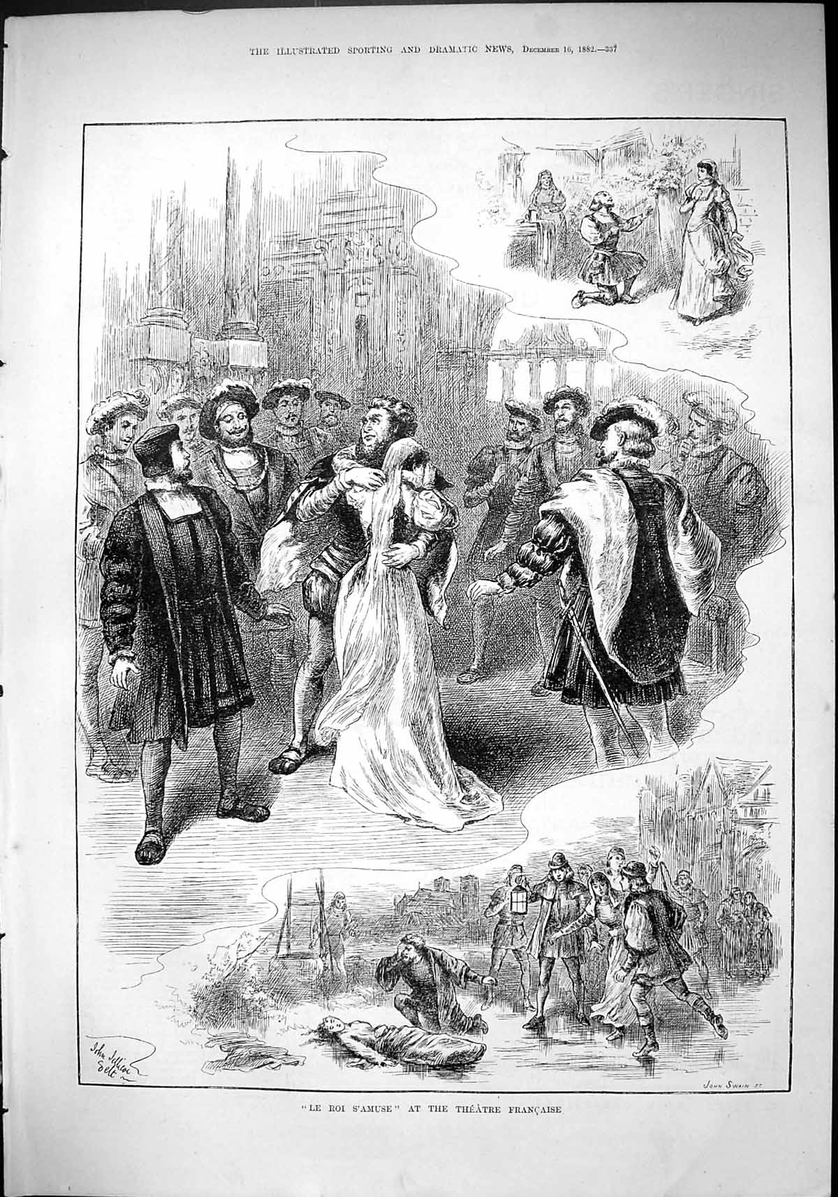 Old 1882 Le Roi S'Amuse Theatre Francaise Actors Romance John Swain J Victorian