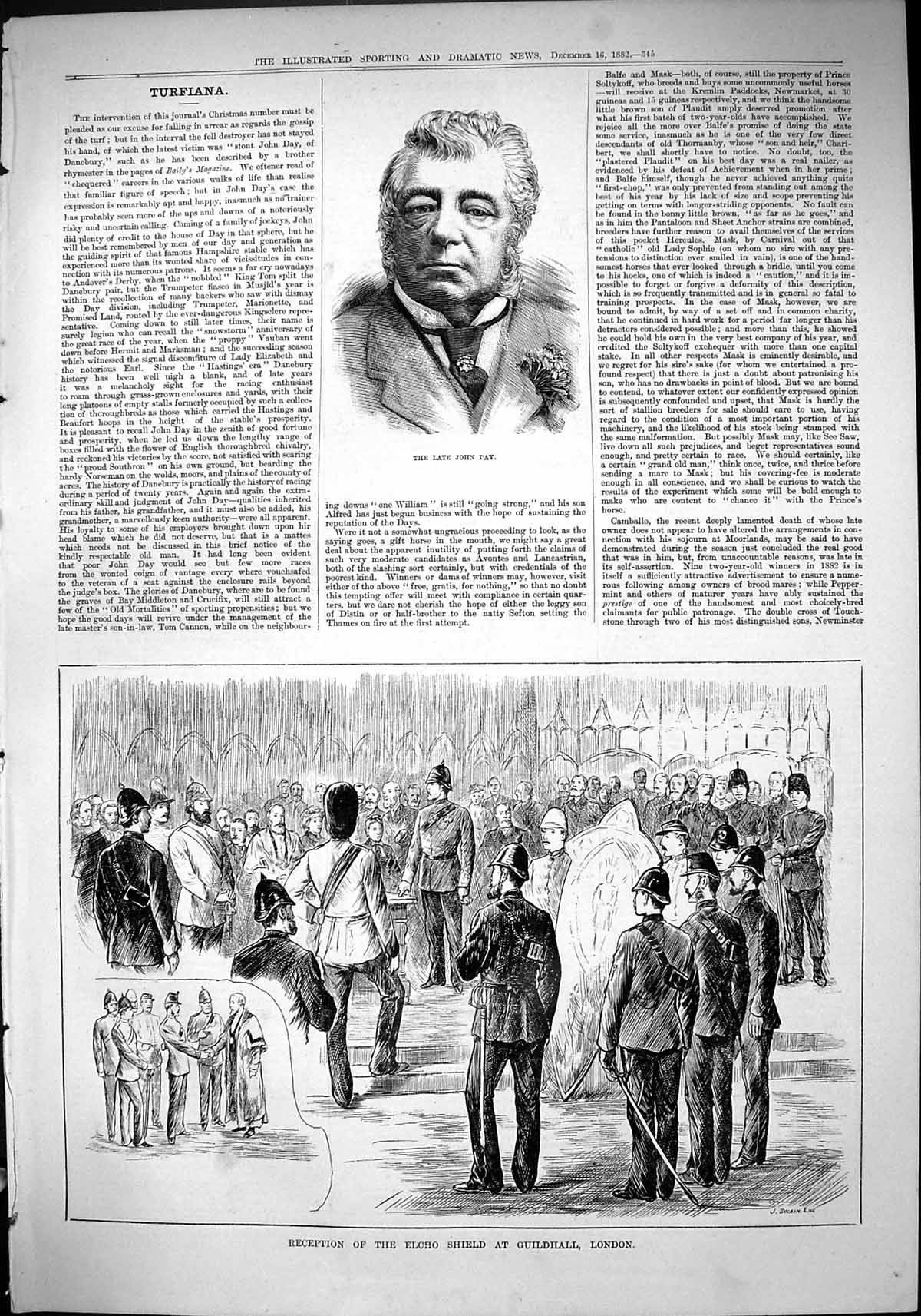 Antique Print 1882 John Day Reception Elcho Shield Guildhall London Siers 19th