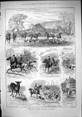 Old Sport 1882 Hunting Meet Queen'S Staghounds Salthill Hounds Horses Victorian