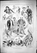 Original Old Antique Print 1882 Blackheath Dramatic Club Actors John Swain 19th