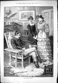 Old 1882 Ladies Man Sitting Chair Going For The Gloves Hunting Whip H Victorian