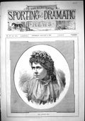 Original Old Antique Print 1883 Portrait Miss Caroline Hill Beautiful Woman
