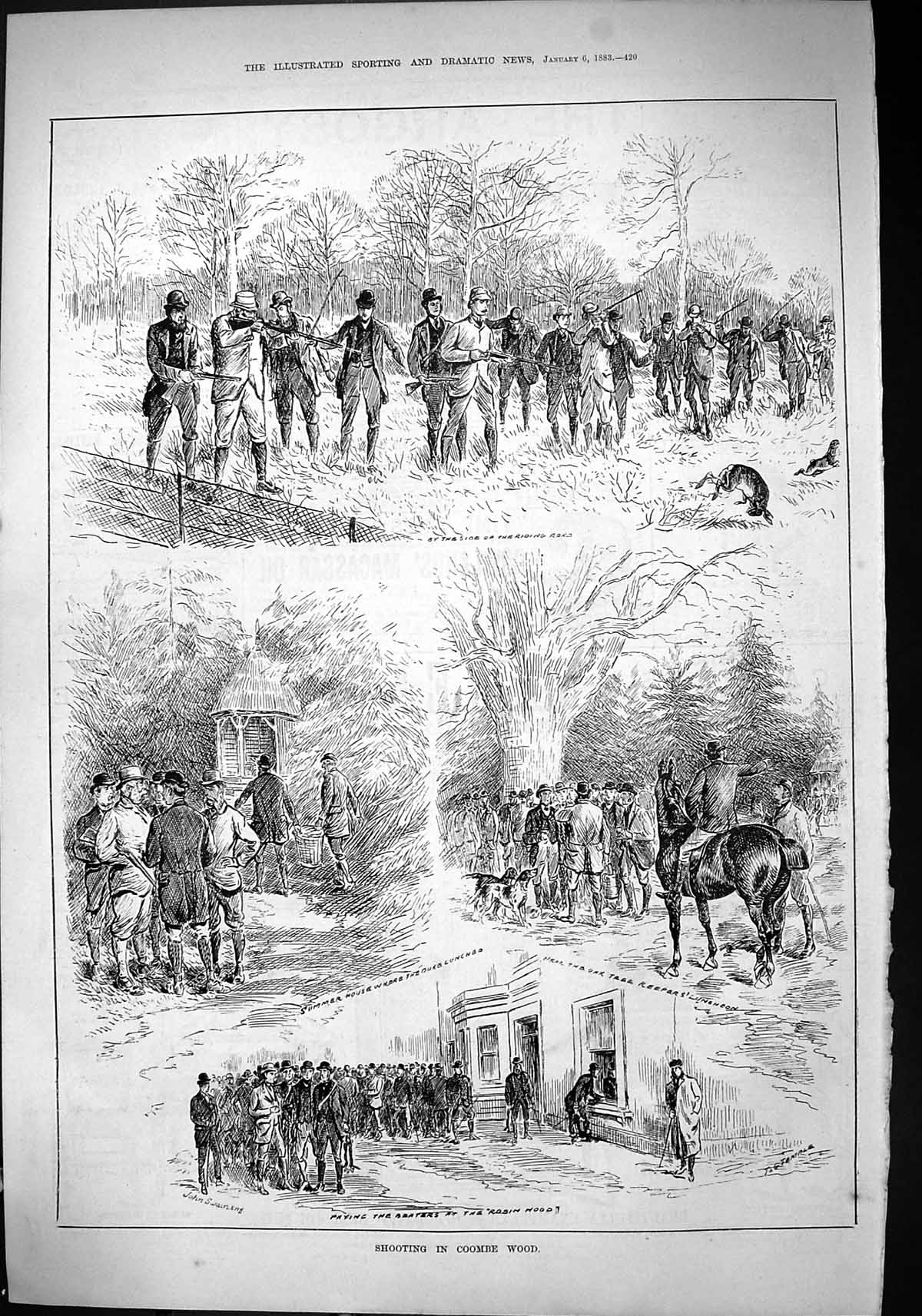Old Sport 1883 Shooting Coombe Wood Horses Keepers Luncheon Robin Hoo Victorian
