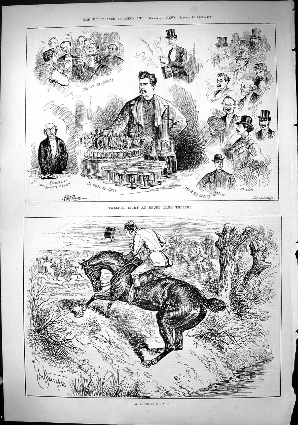 Old 1883 Twelfth Night Drury Lane Theatre Levy Lawes Payne Howard-Pau Victorian