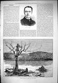 Antique Old Print Sport 1883 Moose Hunting Nova Scotia Men Shooting Dallas 19th