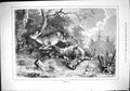 Original Old Antique Print Sport 1883 Deer Hunting Shooting Forest Victorian