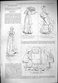 Old 1883 Captious Critic Theatre Illustration Bernard Beere Widows Al Victorian