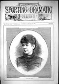 Original Old Antique Print 1883 Portrait Miss Linda Dietz Beautiful Woman 19th