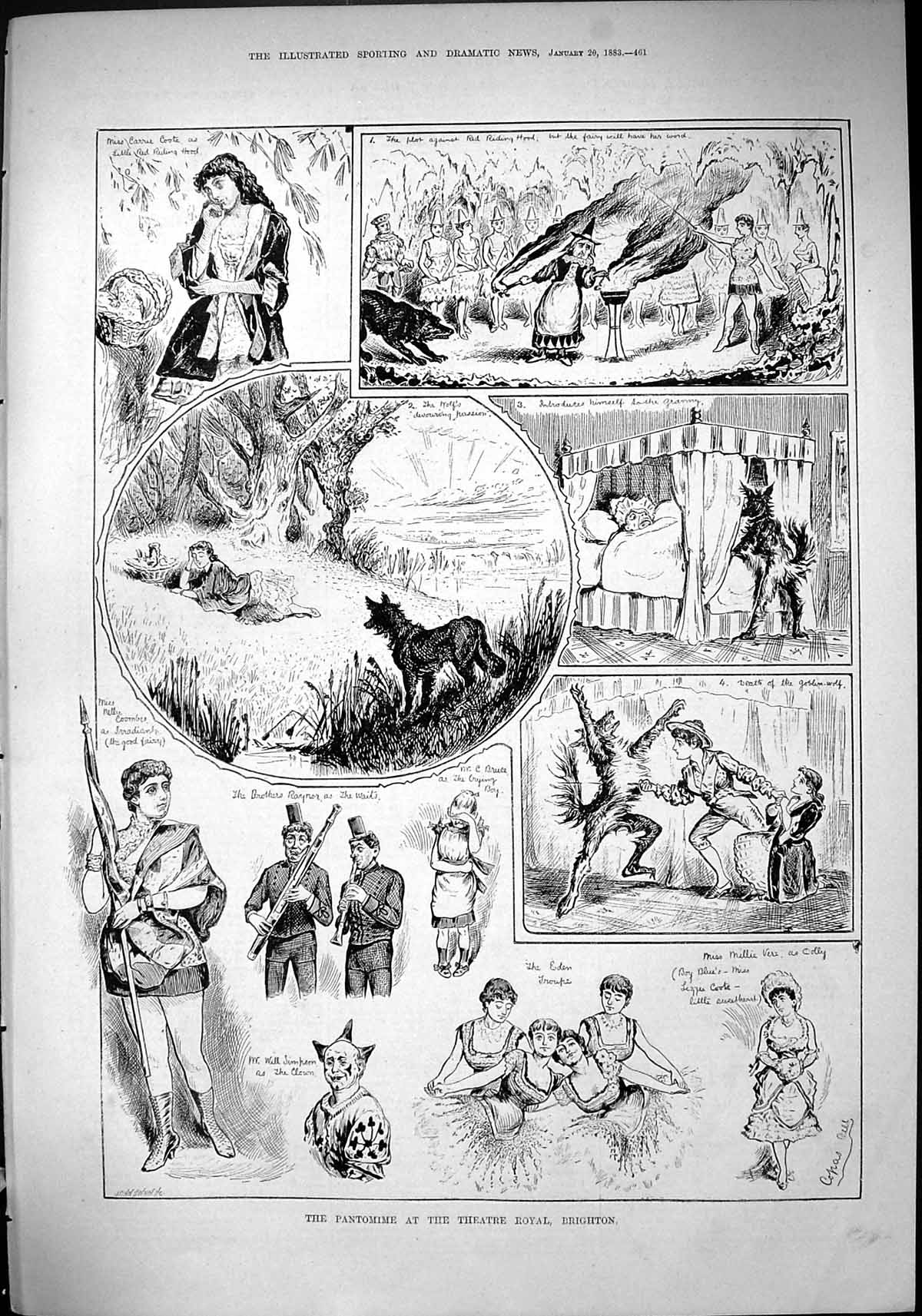 Old 1883 Pantomime Theatre Royal Birmingham Coombes Simpson Eden Trou Victorian