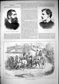 Old 1883 Earl Stamford Warrington Leslie Four-In-Hand Curricle Horses Victorian