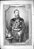 Original Old Antique Print 1883 Portrait Crown Prince Germany War Uniform 19th