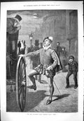 Old Print 1883 Lady Mayoress Ball Mansion House Cabby Transport Fine Art 19th