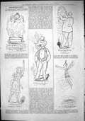 Old Antique Print 1883 Captious Critic Humpty Dumpty Theatre Illustration 19th