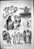 Original Old Antique Print 1883 Reminiscences Mild Winter Tennis Sport Snow