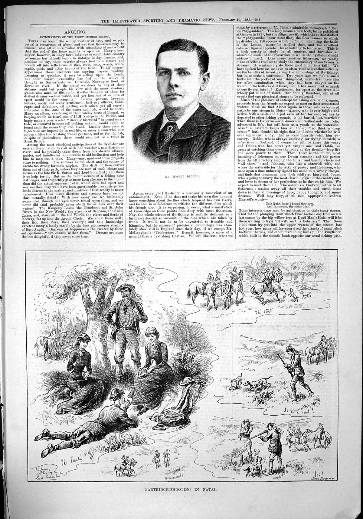 Old 1883 Mr Robert Brough Partridge Shooting Natal Sport Hunting Bird Victorian
