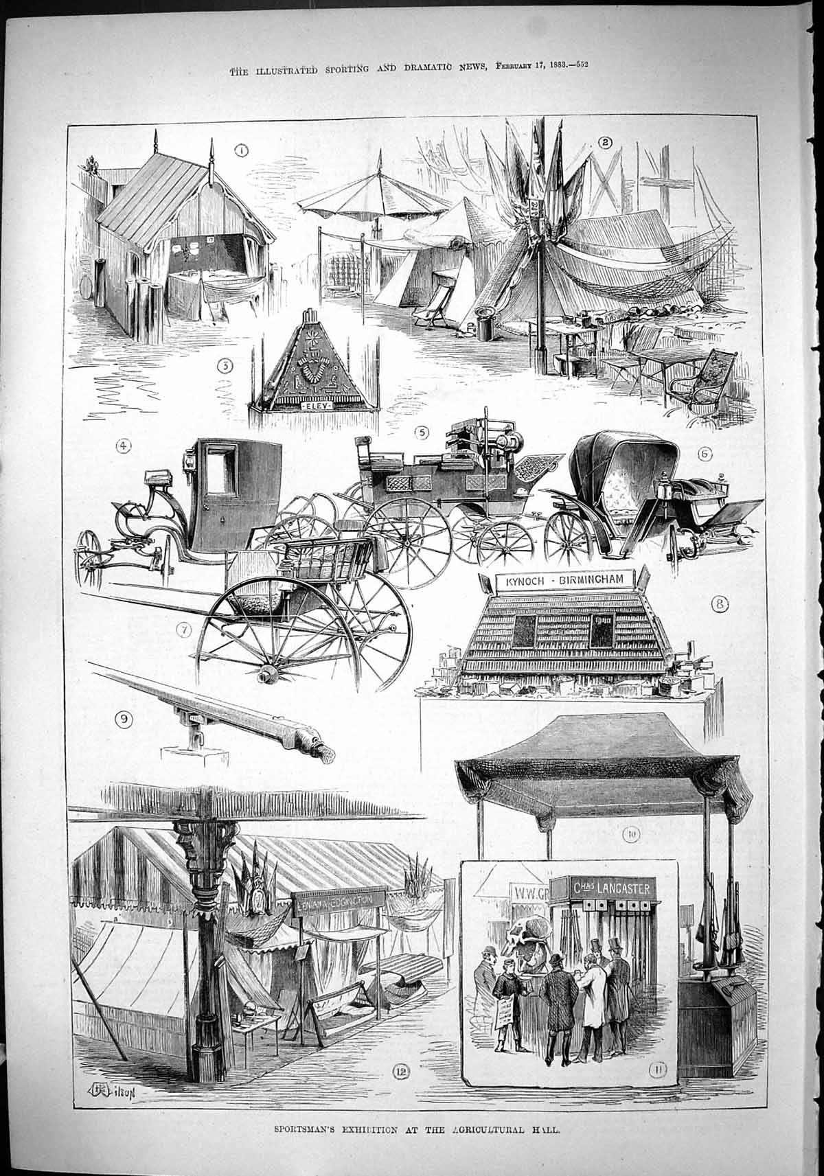 Old Sport Exhibition 1883 Agricultural Hall Kynoch Birmingham Transpo Victorian