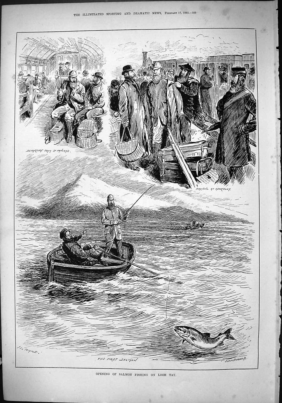 Old Sport 1883 Opening Salmon Fishing Loch Tay Scotland Fish John Swa Victorian