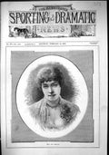 Original Old Antique Print 1883 Portrait Beautiful Woman Miss Ada Mellon 19th
