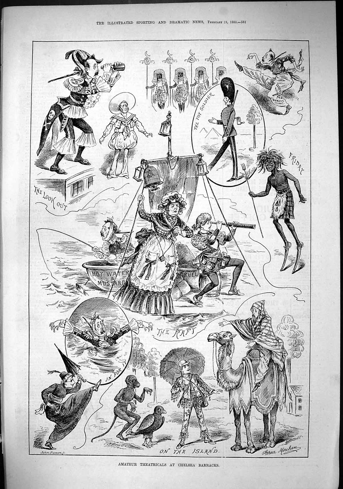 Old 1883 Amateur Theatricals Chelsea Barracks Costumes Entertainment Victorian