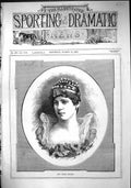 Original Old Antique Print 1883 Portrait Beautiful Woman Miss Madge Milton 19th