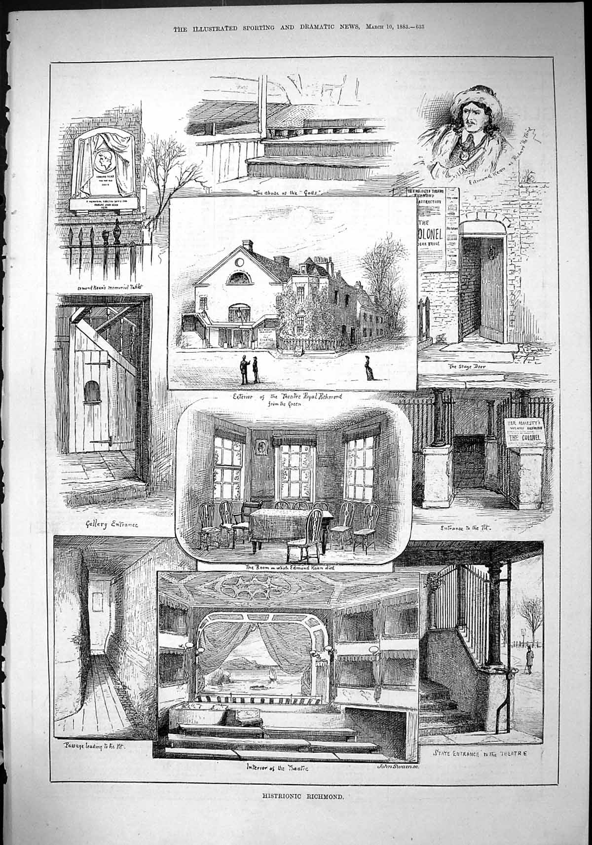 Old Theatre Royal Edmind Keane Memorial Stage Door Pit 1883 Historic Victorian