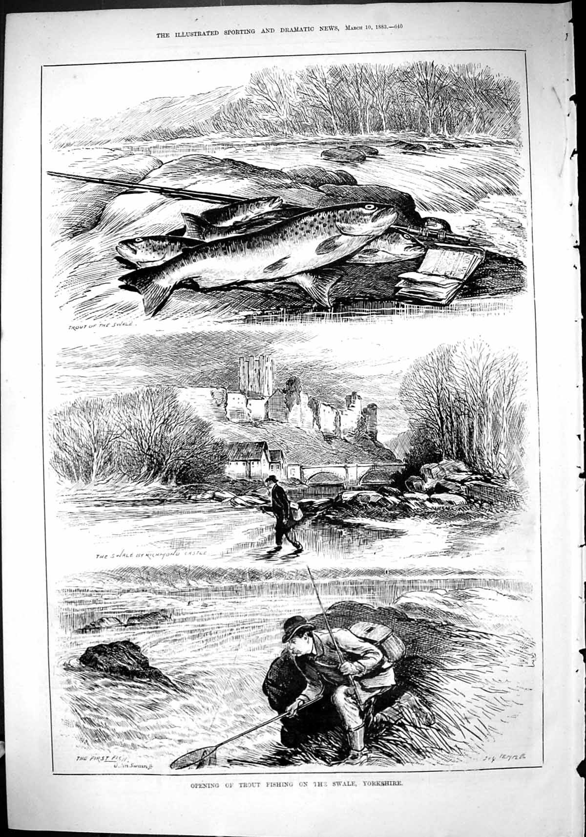Old Sport 1883 Opening Trout Fishing River Swale Yorkshire Richmond C Victorian