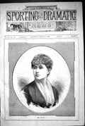 Original Old Antique Print 1883 Portrait Miss Lingard Beautiful Woman Victorian