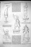 Original Old Antique Print 1883 Captious Critic Theatre Hoskins 19th