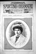 Original Old Antique Print 1883 Portrait Miss Lindley Beautiful Woman Victorian