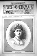Old Antique Print 1883 Portrait Miss Constance Gilchrist Beautiful Woman 19th