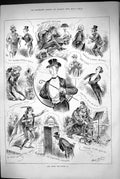 Antique Print 1883 All Fools Day April Theatre Amateur Author Romeo Irving 19th