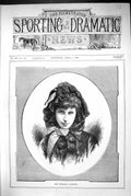 Original Old Antique Print 1883 Portrait Miss Eweretta Lawrence Beautiful Woman