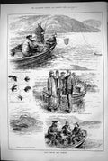 Old 1883 Trout Fishing Loch Katrine Fish Flies Fishermen Boat Wee Dra Victorian