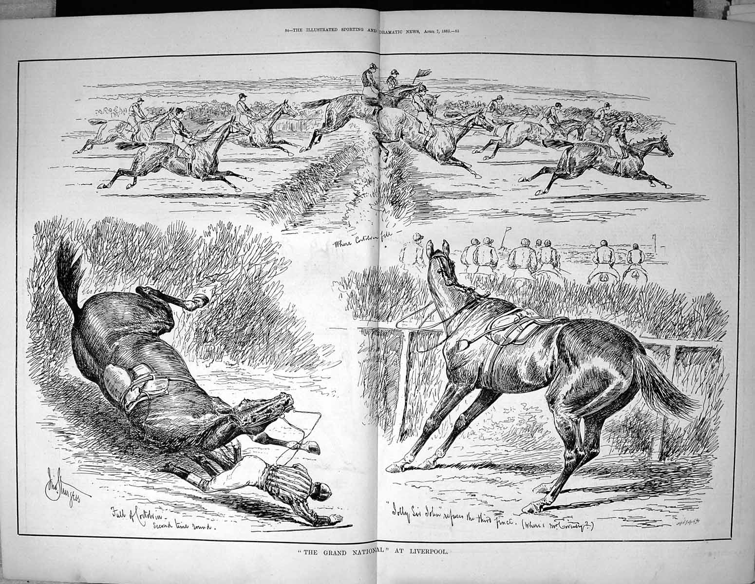 Old 1883 Grand National Horse Racing Liverpool Jolly Sir John Steeple 0 19th