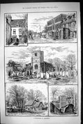 Old 1883 Pilgrimage Edmonton Church Road Rose Crown Lambs Cottage Can Victorian