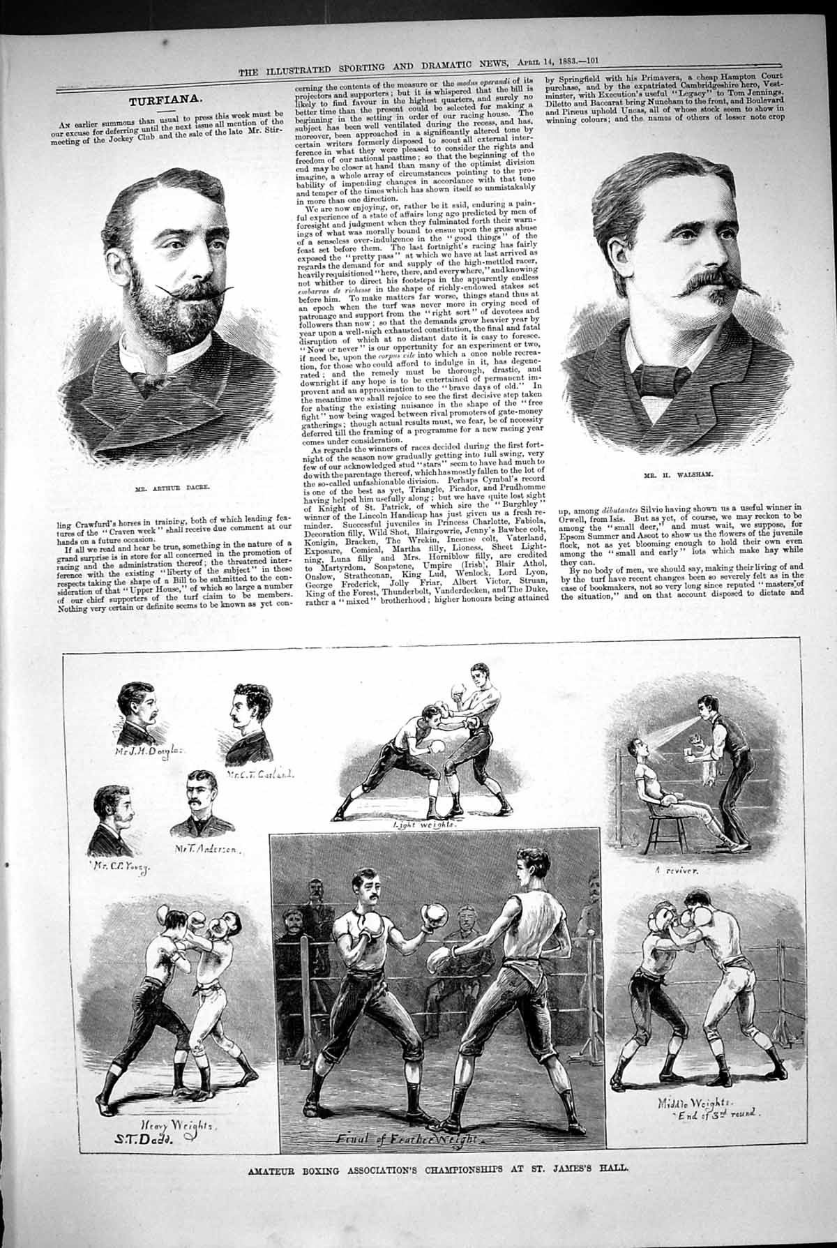 Old 1883 Arthur Dacre Walsham Amateur Boxing Championship James'S Dou Victorian
