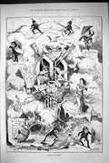 Antique Old Print 1883 Notes Month Parliament Battle Falmer Glasgow Spring 19th