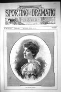 Original Old Antique Print 1883 Portrait Miss Adelaide Calvert Beautiful Woman