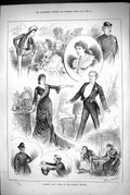 Old Antique Print 1883 Scene Rachel Drama Olympic Theatre London Actors 19th