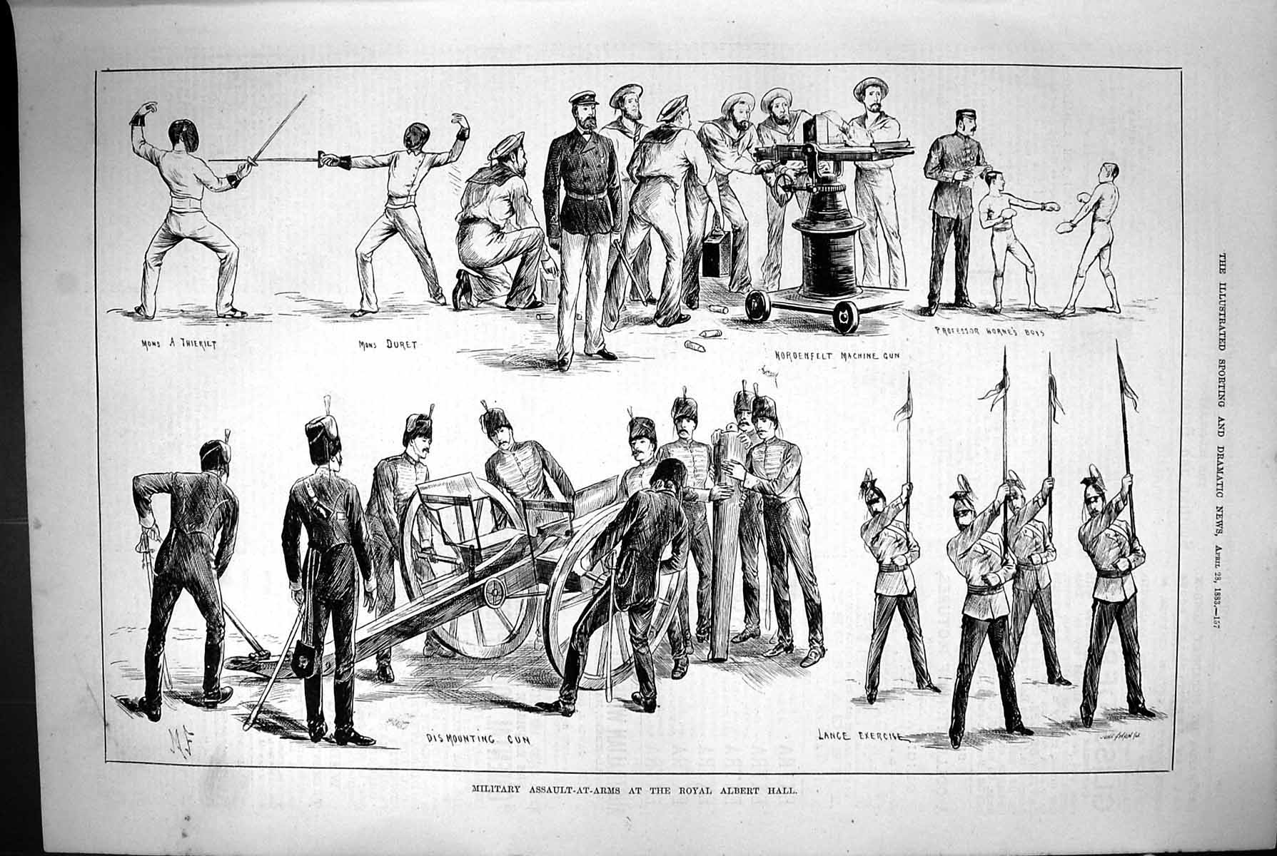 Old 1883 Military Assault-At-Arms Royal Albert Hall Nordenfelt Machin Victorian