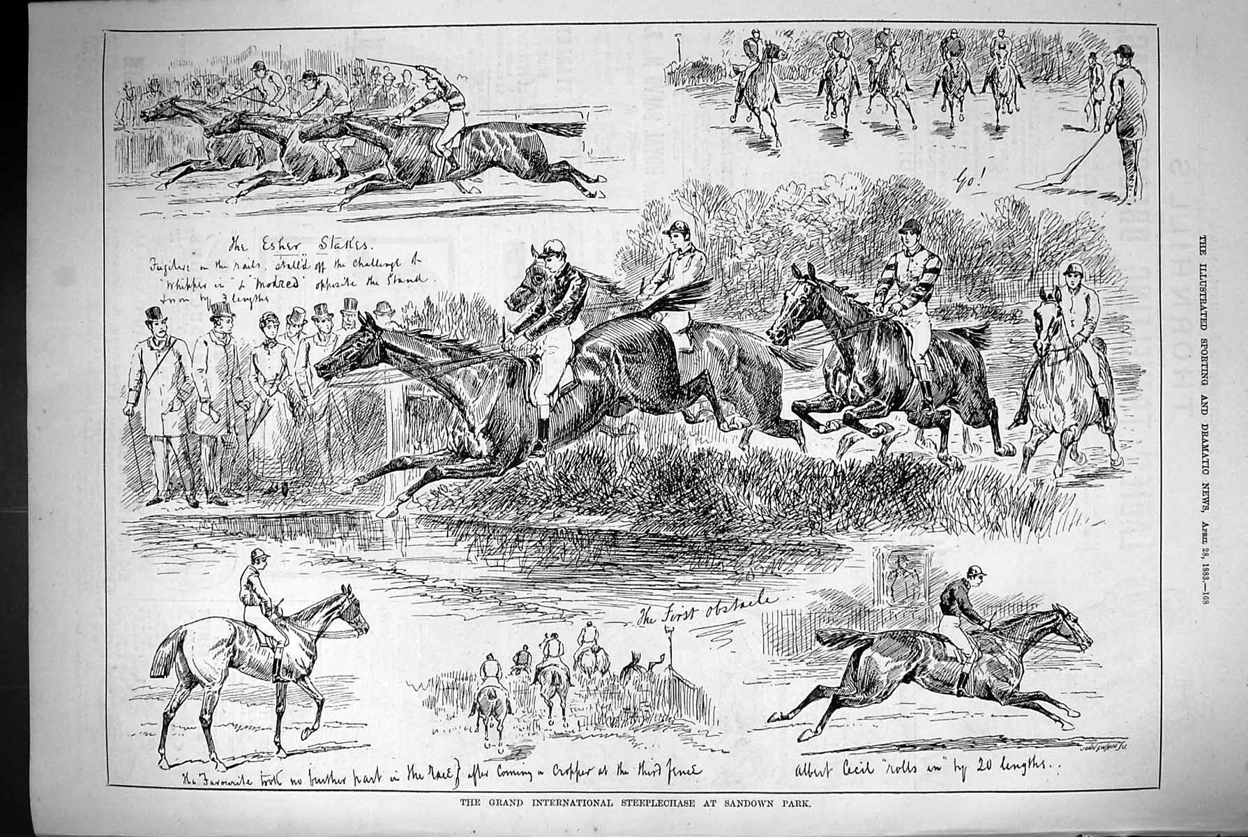 Old 1883 Grand International Steeplechase Sandown Park Horse Racing S Victorian