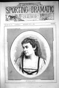 Original Old Antique Print 1883 Portrait Miss Camile D'Arville Beautiful Woman