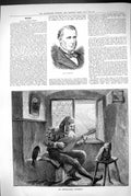 Old 1883 Portrait Lord Falmouth Appreciative Audience Man Music Instr Victorian